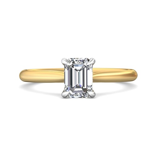 FlyerFit&reg; 14K Yellow Gold Shank And Platinum Top Solitaire Engagement Ring