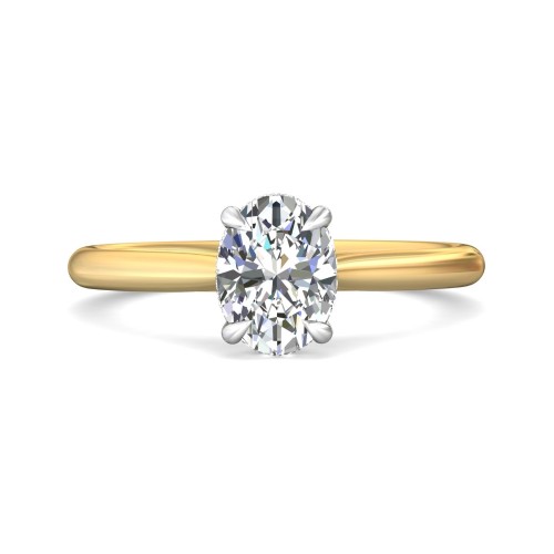 FlyerFit&reg; 14K Yellow and 14K White Gold Solitaire Engagement Ring