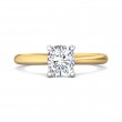 FlyerFit® 18K Yellow Gold Shank And Platinum Top Solitaire Engagement Ring