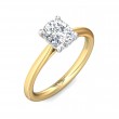 FlyerFit® 18K Yellow Gold Shank And Platinum Top Solitaire Engagement Ring