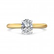 FlyerFit® 18K Yellow Gold Shank And Platinum Top Solitaire Engagement Ring