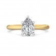FlyerFit® 18K Yellow Gold Shank And Platinum Top Solitaire Engagement Ring