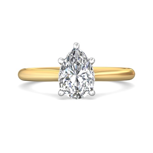 FlyerFit&reg; 18K Yellow Gold Shank And White Gold Top Solitaire Engagement Ring