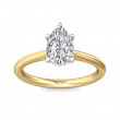 FlyerFit® 18K Yellow Gold Shank And Platinum Top Solitaire Engagement Ring
