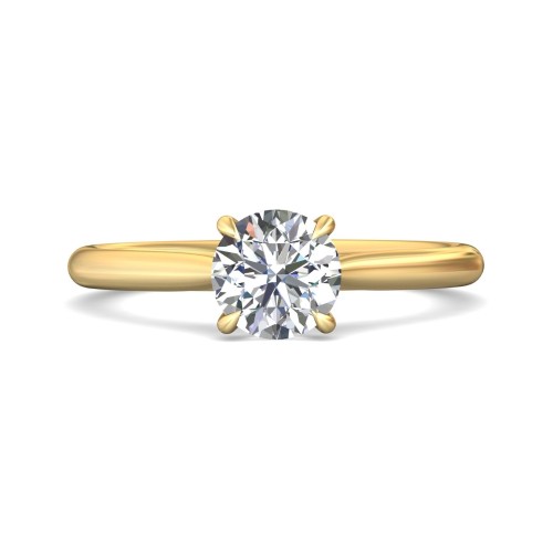FlyerFit&reg; 18K Yellow Gold Solitaire Engagement Ring