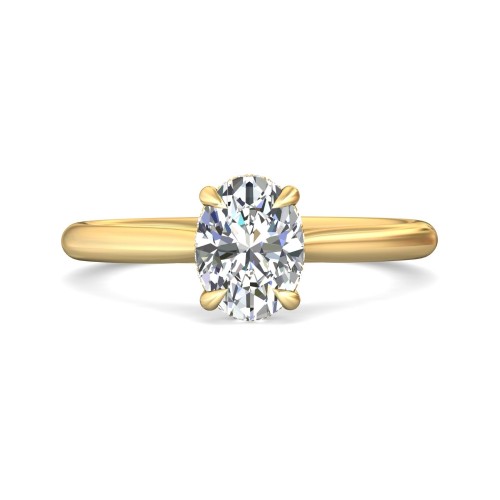 FlyerFit&reg; 18K Yellow Gold Solitaire Engagement Ring