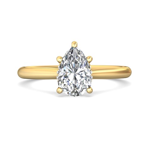 FlyerFit&reg; 14K Yellow Gold Solitaire Engagement Ring