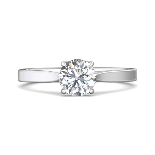 FlyerFit&reg; 18K White Gold Solitaire Engagement Ring