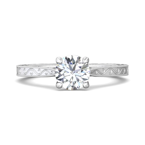 FlyerFit&reg; Platinum Vintage Engagement Ring