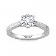 FlyerFit® Platinum Vintage Engagement Ring