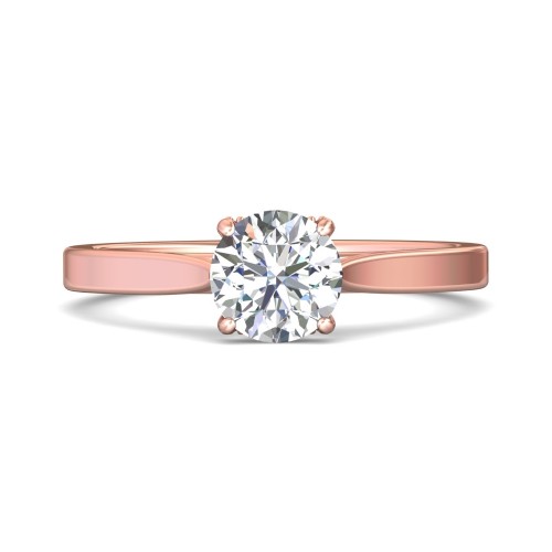 FlyerFit&reg; 18K Pink Gold Solitaire Engagement Ring