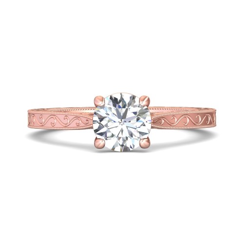 FlyerFit&reg; 14K Pink Gold Vintage Engagement Ring