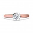 FlyerFit® 18K Pink Gold Shank And White Gold Top Solitaire Engagement Ring