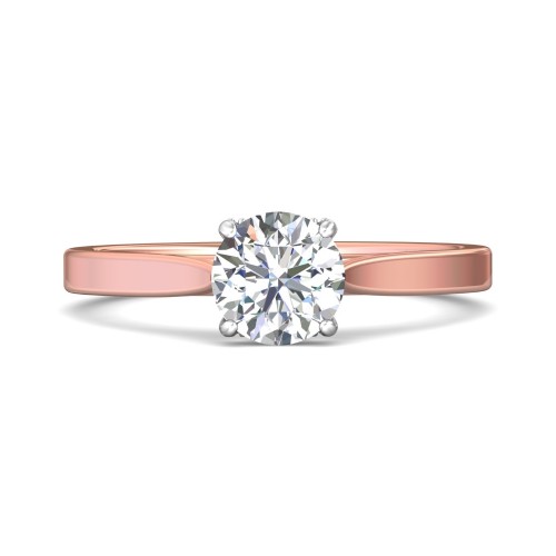 FlyerFit&reg; 14K Pink Gold Shank And White Gold Top Solitaire Engagement Ring