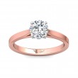 FlyerFit® 18K Pink Gold Shank And White Gold Top Solitaire Engagement Ring