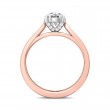 FlyerFit® 18K Pink Gold Shank And White Gold Top Solitaire Engagement Ring