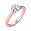 FlyerFit® 18K Pink Gold Shank And White Gold Top Solitaire Engagement Ring