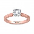 FlyerFit® 18K Pink Gold Shank And White Gold Top Vintage Engagement Ring