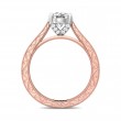 FlyerFit® 18K Pink Gold Shank And White Gold Top Vintage Engagement Ring
