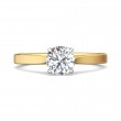 FlyerFit® 18K Yellow Gold Shank And White Gold Top Solitaire Engagement Ring