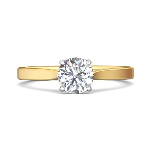 FlyerFit&reg; 14K Yellow and 14K White Gold Solitaire Engagement Ring