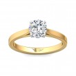 FlyerFit® 18K Yellow Gold Shank And White Gold Top Solitaire Engagement Ring
