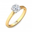 FlyerFit® 18K Yellow Gold Shank And White Gold Top Solitaire Engagement Ring
