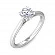 FlyerFit® 14K White Gold Solitaire Engagement Ring