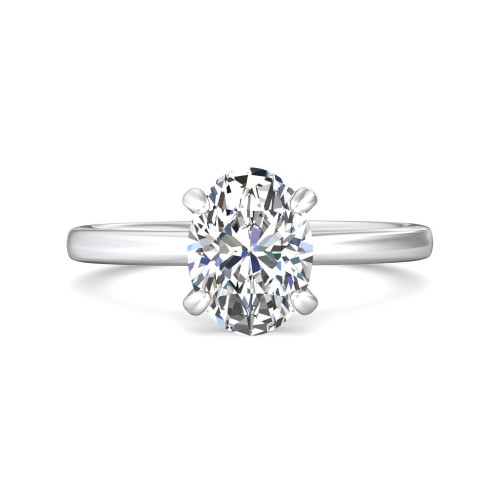 FlyerFit&reg; 18K White Gold Solitaire Engagement Ring