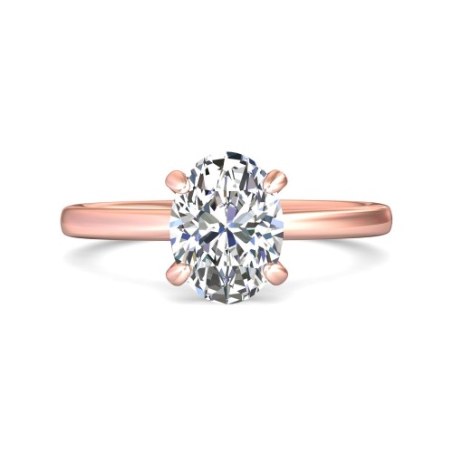 FlyerFit&reg; 18K Pink Gold Solitaire Engagement Ring