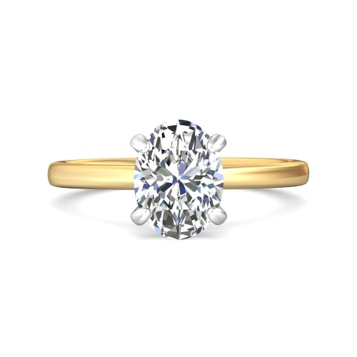 FlyerFit&reg; 18K Yellow Gold Shank And White Gold Top Solitaire Engagement Ring