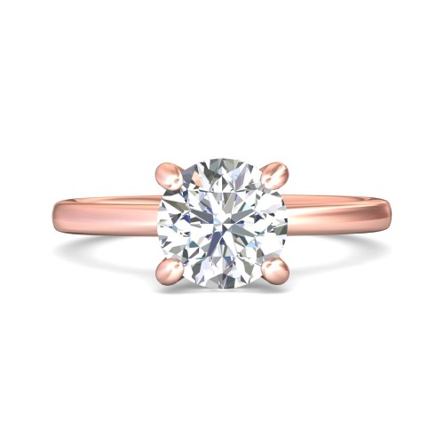 FlyerFit® 18K Pink Gold Solitaire Engagement Ring