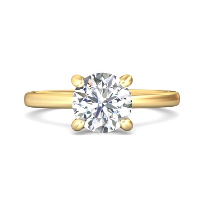 flyerfit® 18k pink gold shank and white gold top solitaire engagement ring