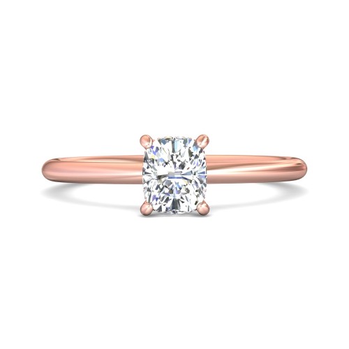 FlyerFit&reg; 18K Pink Gold Solitaire Engagement Ring