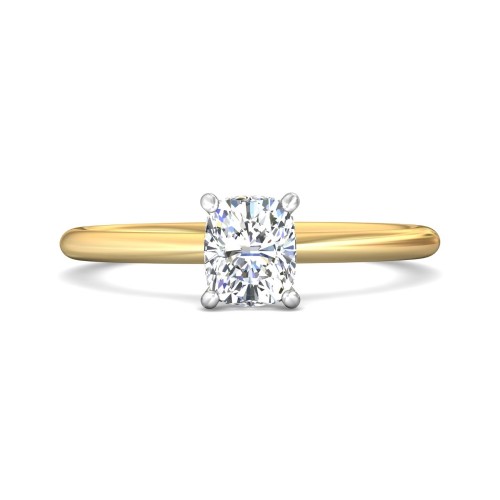FlyerFit&reg; 14K Yellow and 14K White Gold Solitaire Engagement Ring