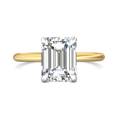 FlyerFit&reg; 18K Yellow Gold Shank And Platinum Top Solitaire Engagement Ring