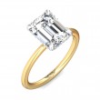 FlyerFit® 18K Yellow Gold Shank And Platinum Top Solitaire Engagement Ring