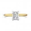 FlyerFit® 18K Yellow Gold Shank And White Gold Top Solitaire Engagement Ring