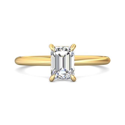 FlyerFit&reg; 18K Yellow Gold Solitaire Engagement Ring