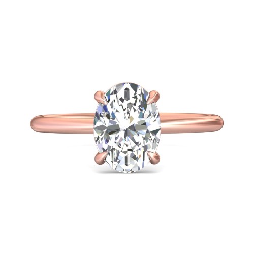 FlyerFit® 18K Pink Gold Solitaire Engagement Ring