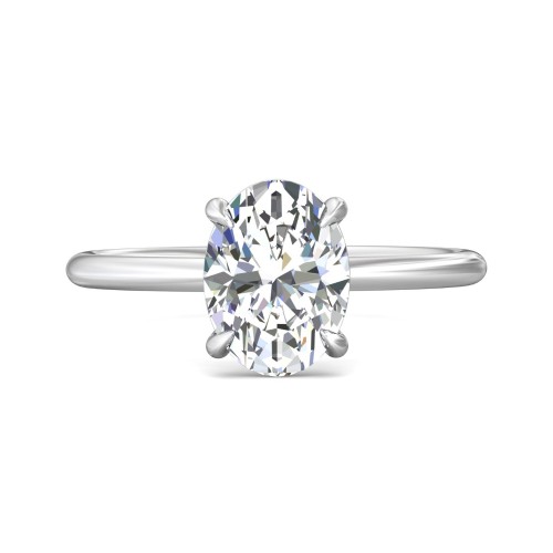 FlyerFit&reg; 14K White Gold Solitaire Engagement Ring