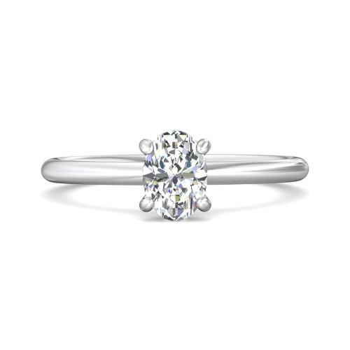 FlyerFit&reg; 18K White Gold Solitaire Engagement Ring
