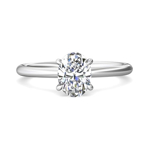 FlyerFit&reg; 18K White Gold Solitaire Engagement Ring