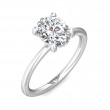 FlyerFit® 14K White Gold Solitaire Engagement Ring
