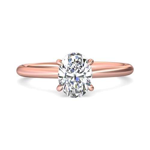 FlyerFit&reg; 14K Pink Gold Solitaire Engagement Ring