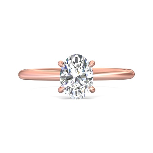 FlyerFit&reg; 18K Pink Gold Solitaire Engagement Ring