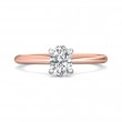 FlyerFit® 18K Pink Gold Shank And White Gold Top Solitaire Engagement Ring
