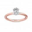 FlyerFit® 18K Pink Gold Shank And White Gold Top Solitaire Engagement Ring