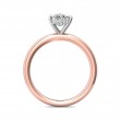 FlyerFit® 18K Pink Gold Shank And White Gold Top Solitaire Engagement Ring