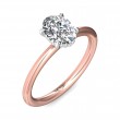 FlyerFit® 18K Pink Gold Shank And White Gold Top Solitaire Engagement Ring